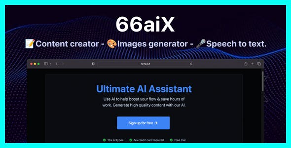 66aix - AI Text, Images Generator & Speech to Text (SAAS)