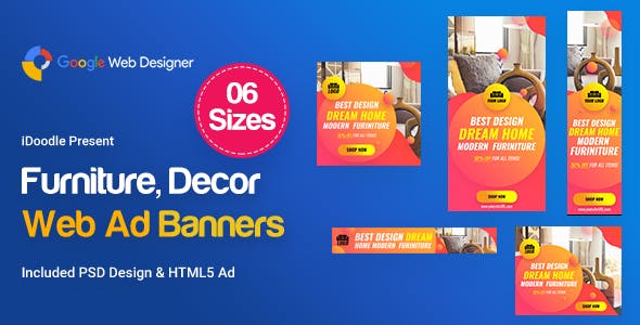 C01 - Furniture, Decor Banners Ad GWD & PSD